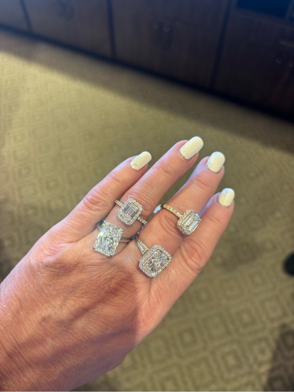 Gold and silver Diamond engagement Rings - Women's Jewelry